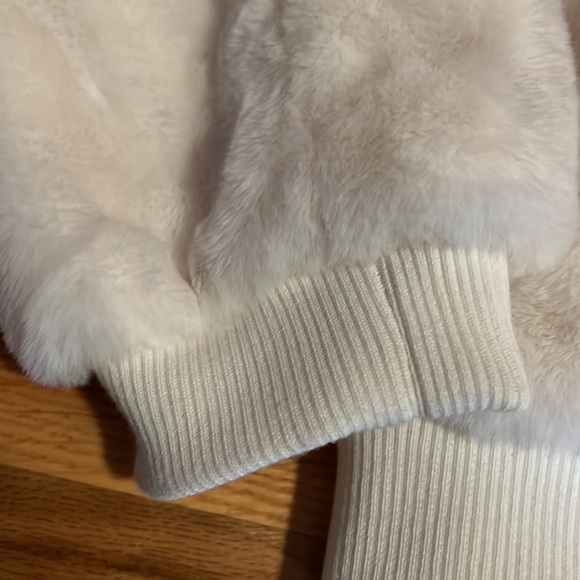 White Faux Fur Hoodie - Picture 3 of 7